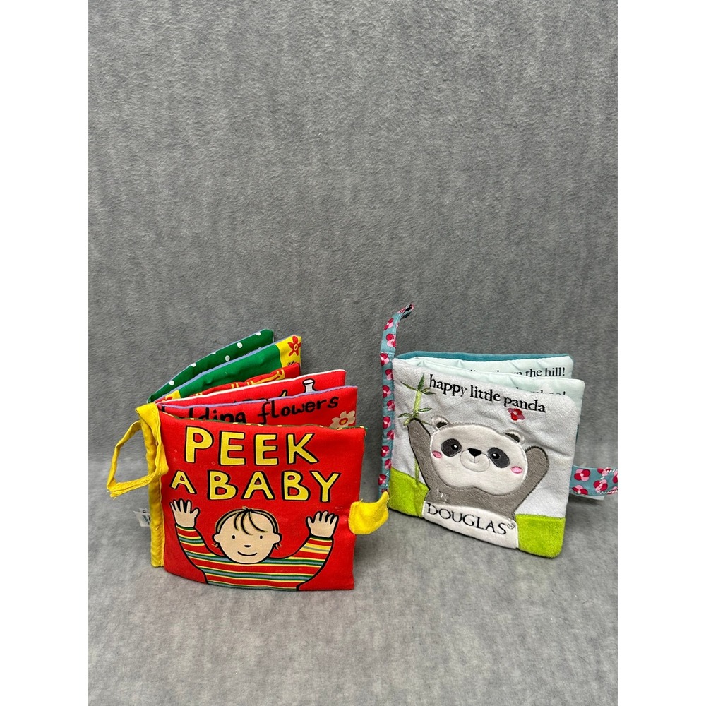 Jellycat and Douglas Baby Cloth Book Bundle Peek A Baby‎ Panda Interactive